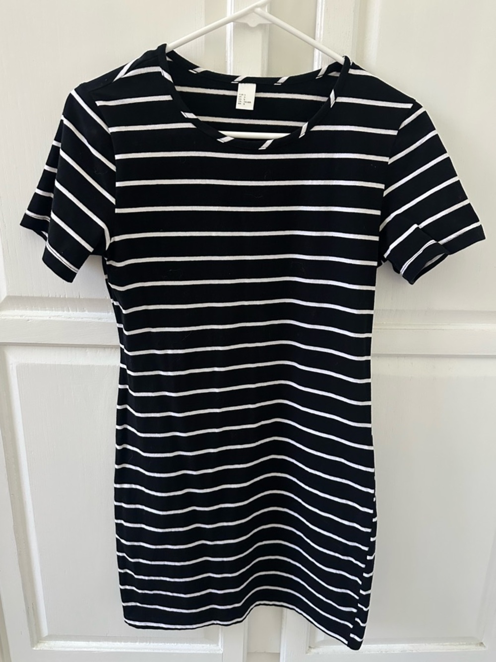 Black & White Striped T-shirt Dress